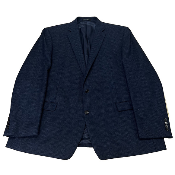 Lauren Ralph Lauren Windowpane Plaid Wool Sport Coat Blazer Men’s 50L Blue - Picture 1 of 16